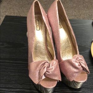Pink glitter heels